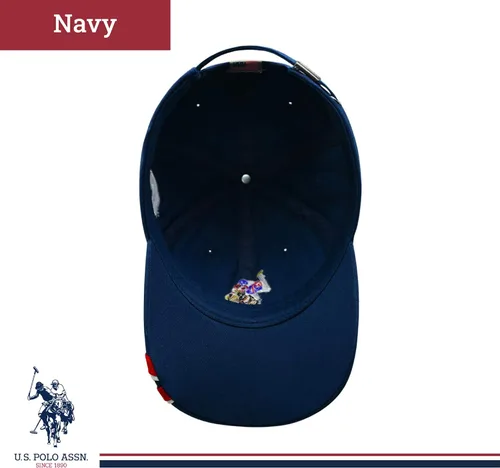 Miniatura 3 de Concept One US Polo Assn. Dad - Gorra de béisbol ajustable con logotipo de caballo bordado con rayas diagonales