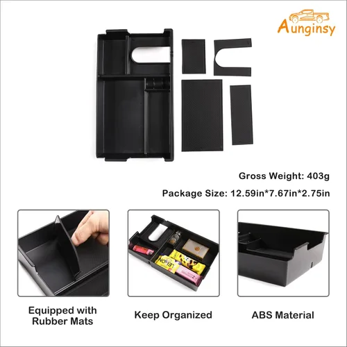 Miniatura 7 de Caja de almacenamiento para reposabrazos de automóvil, compatible con Toyota Tundra 2007-2021/Sequoia 2008-2020, bandeja organizadora de consola