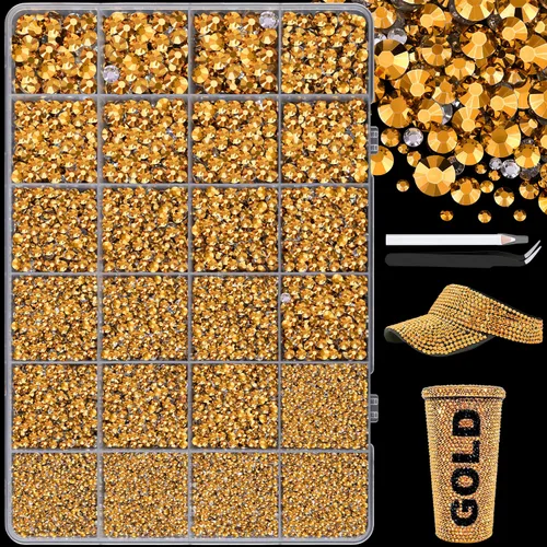 Miniatura 9 de 7000 diamantes de imitación de resina con pinzas para manualidades, diamantes de imitación de gelatina con parte trasera plana de 2/3/4/5/6mm, 4