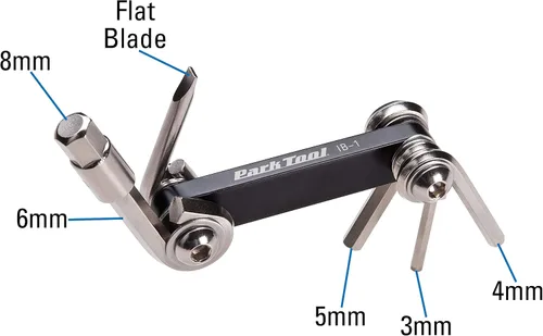 Miniatura 3 de Park Tool IB-1 I-Beam - Juego de llaves hexagonales plegables/destornilladores herramientas multifuncionales para bicicleta