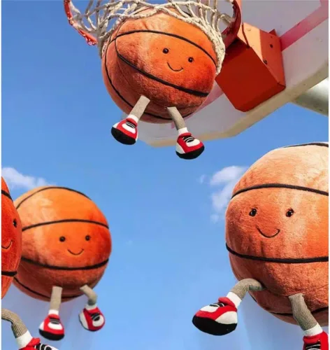 Miniatura 5 de OUKEYI Almohada de felpa de baloncesto de 11.8 pulgadas, almohada de felpa suave con forma de fútbol americano, juguete de peluche de baloncesto