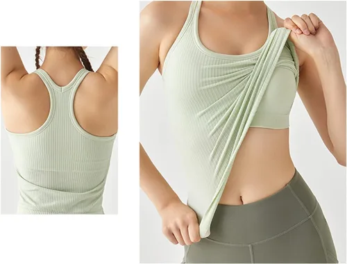 Miniatura 37 de sphinx cat - Camiseta corta de entrenamiento para mujer, camiseta sin mangas, acanalada, con espalda cruzada y brasier integrado