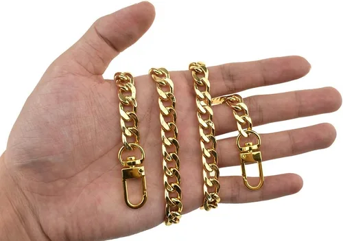 Miniatura 15 de HAHIYO Correa metálica de cadena para bolso de 43.3' de oro para bolso cruzado, bandolera y bolso de mano, cómoda y plana de 0.4' de ancho, extra