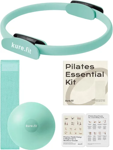 Miniatura 10 de Kit de pilates para mujer - Juego de equipo de pilates para el hogar con anillo, pelota y bandas de resistencia Kit de pilates con accesorios
