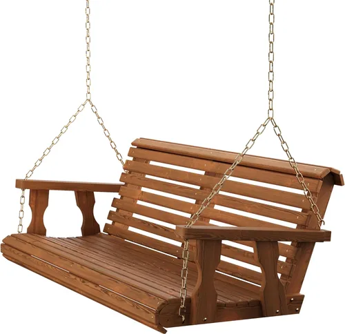 Miniatura 12 de Amish Casual resistente con inclinación hacia atrás, columpio de 3 pies para pórtico de madera en tinte cedro, auténtica artesanía Amish de pino