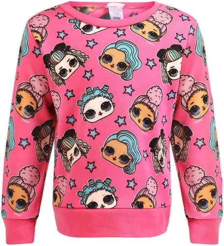 Miniatura 2 de LOL Surprise Dolls - Conjunto de sudadera y pantalón deportivo para niñas pequeñas y grandes, rosanegro