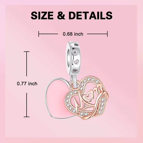 Miniatura 83 de Dije de girasol con diseño de estrella y luna y elefante para pulsera, collar de plata de ley 925, dijes de corazón de amor para mujer, regalo