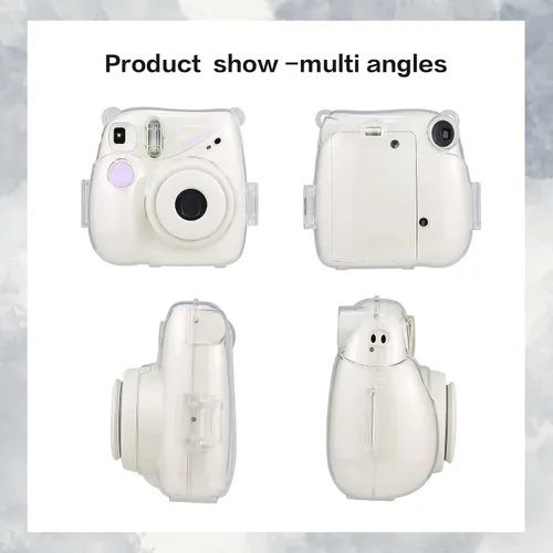 Miniatura 2 de MUZIRI KIKONKOO - Funda transparente para cámara Fuji Instax Mini 7+/ Mini 7 Plus con correa ajustable
