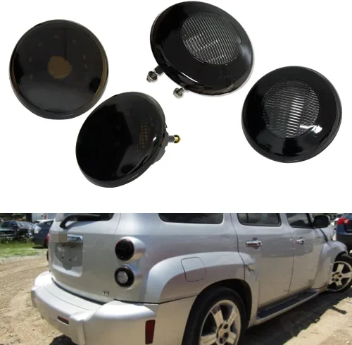Miniatura 5 de 4 piezas Lentes Rojos para 2006 2007 2008 2009 2010 2011 Chevy HHR Carcasas de luz trasera inversa Carcasa roja.