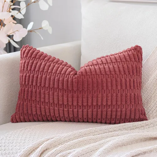 Miniatura 23 de OTOSTAR Fundas de Almohada Decorativas de Pana de 16 x 24 Pulgadas Súper Suaves Bohemias a Rayas Rectangulares Fundas de Cojín Modernas para Sofá