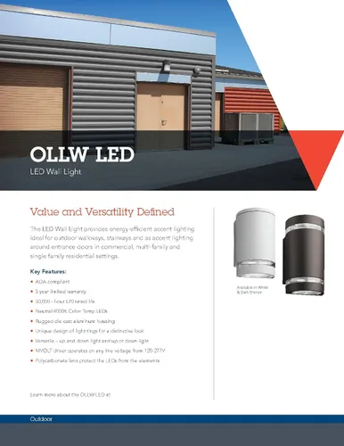 Miniatura 2 de Lithonia - Luz cilíndrica de pared para exteriores, luz LED Downlight