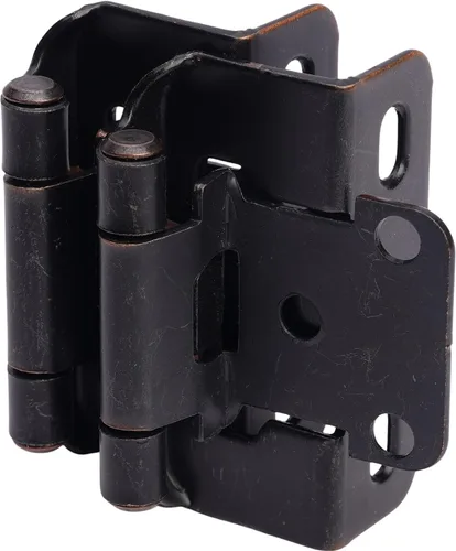 Miniatura 11 de Decobasics Paquete de 2 bisagras de gabinete de níquel cepillado superpuestas de 1/2 pulgada para puertas de gabinete (1 par), bisagras de marco