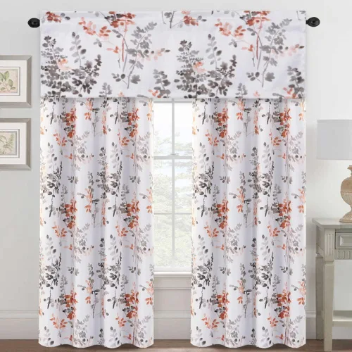 Miniatura 7 de H.VERSAILTEX Cenefa para ventanas de cocina, baño, sala de estar, dormitorio, cenefa opaca con aislamiento térmico y bolsillo para barra, 52