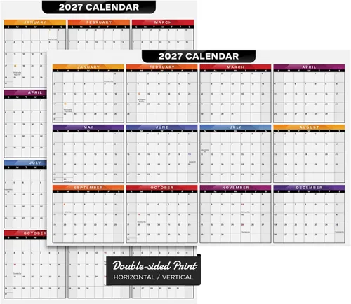 Miniatura 8 de Calendario de escritorio completo 2024 - Planificador de 12 meses de tamaño grande de 11 x 17" - Reversible vertical/horizontal de 2 caras - Impreso