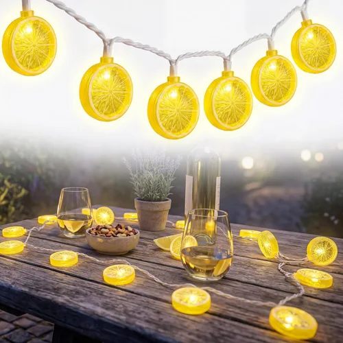 Miniatura 20 de Luces de calabaza de Halloween para exteriores, 2.6 m enchufables, luces de cadena naranjas para decoración de Halloween con 10 luces LED de Jack O