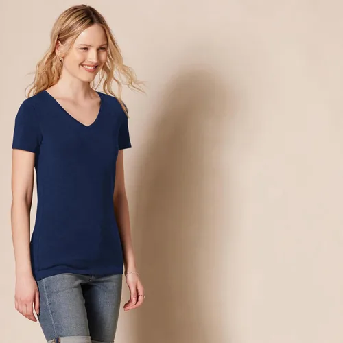 Miniatura 2 de Tienda Essentials Camiseta de manga corta con cuello en V para mujer, multipacks