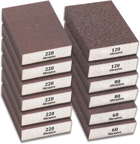 Miniatura 6 de Tnisesm Bloques de lijado de 60 granos, esponja de lijado para paneles de yeso, madera, metal, lavables y reutilizables, lavables y reutilizables, 6