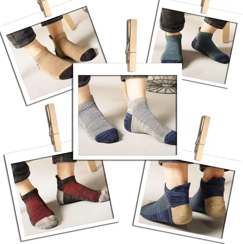 Miniatura 5 de Calcetines cortos de algodón para hombres y mujeres, calcetines cortos de algodón antideslizantes que absorben la humedad