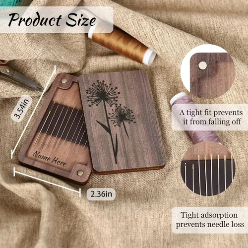 Miniatura 2 de Estuche de agujas personalizado con nombre, soporte para agujas de fotos, regalo de almacenamiento de costura para mamá, esposa, abuela (nombre)