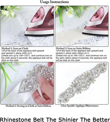 Miniatura 6 de ShiDianYi Vestido nupcial de la boda de la correa de la faja apliques con el cinturón de piedra AB decoración de la cintura del rhinestone nupcial