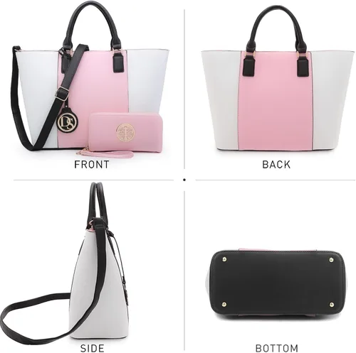 Miniatura 4 de Dasein Satchel Purse Handbag for Women Large Shoulder Work Tote Bag With Matching Wallet