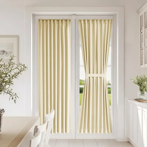 Miniatura 106 de Vatge - Cortinas autoadhesivas para puerta francesa, tratamiento de ventana con filtro de luz sin varillas ni perforaciones para puertas de cristal