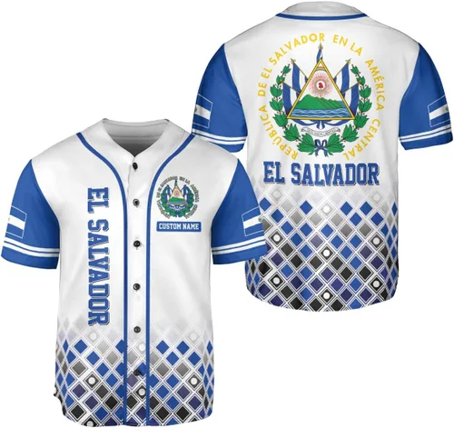 Miniatura 10 de Camiseta de béisbol de El Salvador personalizada,Camiseta personalizada con la bandera salvadoreña,Orgulloso Jersey Salvadoreña,Jersey del orgullo