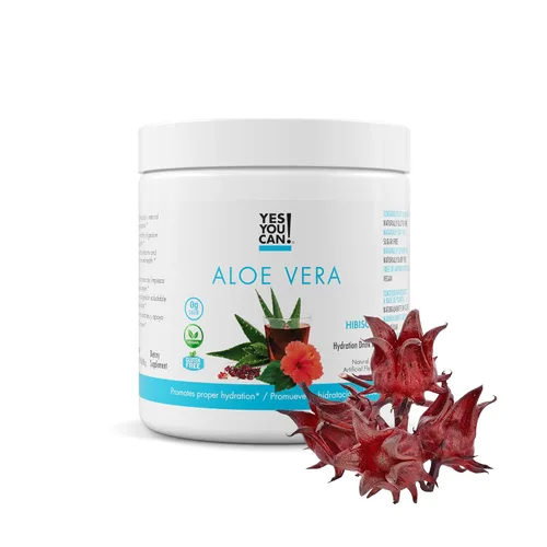 Yes You Can! Mezcla de bebida en polvo de aloe vera, refuerzo de hidratación infundido con extracto de aloe vera orgánico puro, deliciosos sabores,