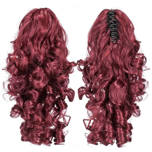 Miniatura 21 de SWACC 12-Pulgadas Extensiones de Cola de Caballo Cortas con Rizos de Tornillo y Pinza de Gancho Extensiones de Cabello Sintético con Cordón