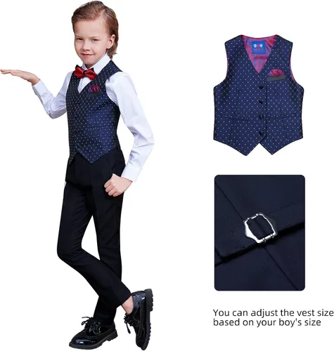 Miniatura 3 de ELPA ELPA Traje de esmoquin para niños, esmoquin floral ajustado para niños, esmoquin formal para graduación, Halloween, fiesta de Navidad