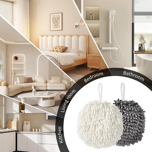 Miniatura 7 de Paquete de 16 toallas de mano de felpilla mullidas, toallas de microfibra suaves y absorbentes, paños de limpieza de secado rápido para cocina