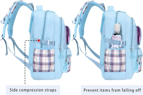 Miniatura 3 de Roffatide Mochila escolar Kawaii de anime para niñas y niños con 21 accesorios de dibujos animados para estudiantes estéticos para el nuevo