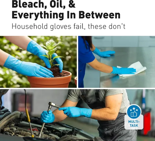 Miniatura 3 de Raxwell Disposable Nitrile Gloves - Heavy Duty Cleaning Gloves - Elbow-Length Dishwashing & Kitchen Use - Chemical Resistant