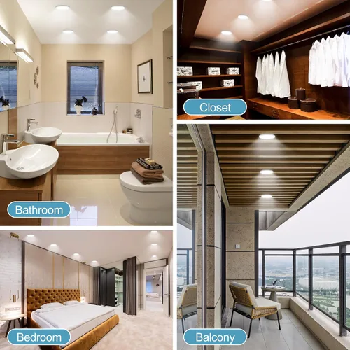 Miniatura 5 de Lámpara de techo de montaje empotrado de 5 pulgadas, regulable, luz de techo LED blanca de 5000 K, lámpara de techo redonda ultrafina para Níquel