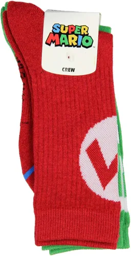 Miniatura 4 de Nintendo Super Mario - Disfraz de personaje de Mario y Luigi para adultos, 2 pares de calcetines para hombres y mujeres, Multi