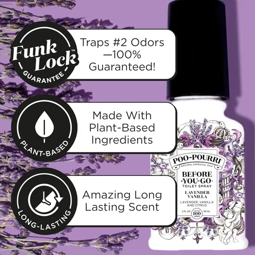 Miniatura 4 de Poo-Pourri Before-You-Go - Recarga de aerosol para inodoro, lavanda y vainilla, 16 onzas líquidas, hasta 800 usos, desodorante para baño con aceites