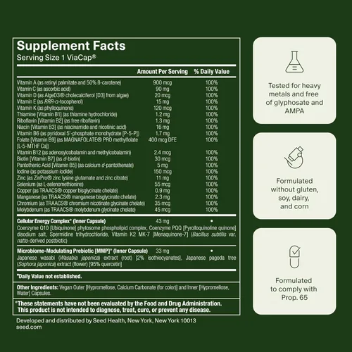 Miniatura 8 de Seed DM-02 Multivitamínico diario – Vitaminas y minerales esenciales 100% DV para mujeres y hombres – Ayuda a llenar los vacíos diarios