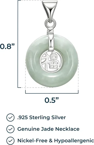 Miniatura 3 de MORGAN & PAIGE . Collares de plata de ley 925 bañados en rodio de jade genuino para mujer, collar de plata esterlina delicado y ligero de jade verde