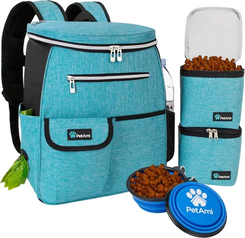 PetAmi - Bolsa de viaje para perros con mochila, bolsas para perros aprobadas por aerolíneas para viajar, bolsa de pañales para cachorros, azul mar