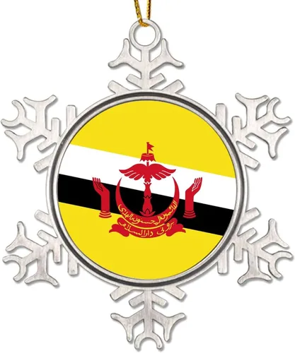 Miniatura 7 de Adorno de decoración de árbol de Argelia, bandera de Argelia, novedad de metal, copo de nieve, adorno de Navidad, bandera nacional, recuerdo