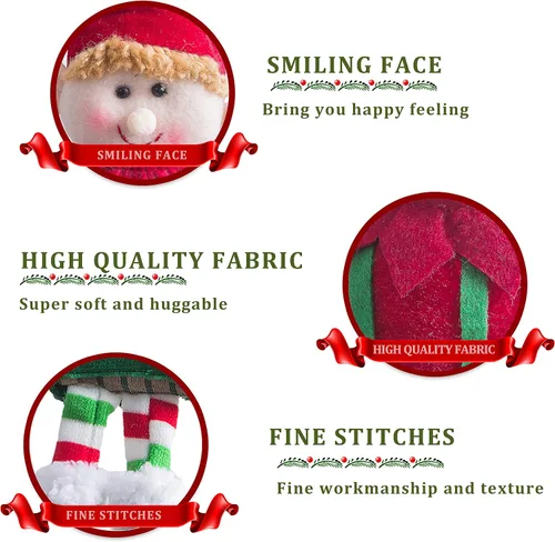 Miniatura 3 de Wewill adorables muñecos elfos de Navidad flexibles para decoraciones festivas en el hogar, fiestas, personajes de felpa