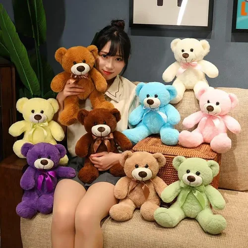 Miniatura 2 de Oso de peluche suave de 13 pulgadas, oso de peluche súper color, regalo de Navidad, cumpleaños, día de San Valentín, para niños y novias (verde)