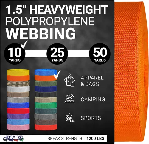 Miniatura 9 de Strapworks Heavyweight Polypropylene Webbing - Heavy Duty Poly Strapping for Outdoor DIY Gear Repair, 1.5 Inches