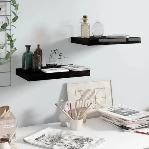 Miniatura 129 de Estantes flotantes de pared, juego de 4 estantes decorativos para montar en la pared, estante colgante con soportes invisibles para decoración
