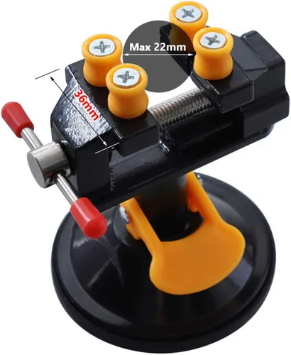 Miniatura 2 de Yakamoz Mini abrazadera universal de tornillo de succión de 360 grados, prensa de tornillo de banco de mesa con base de succión para bricolaje
