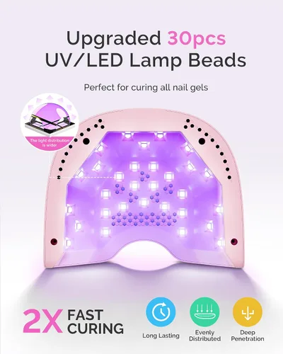 Miniatura 4 de MelodySusie Lámpara de uñas LED compacta con guantes UV, secadora de uñas P-PLUS30A con sensor inteligente que cura todos los geles, especialmente