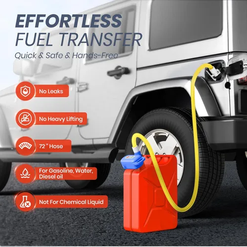 Miniatura 7 de Nitigo Bomba de transferencia de combustible eléctrica con sensor de parada automática, protección contra fugas, batería de litio de 72 pulgadas
