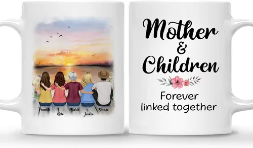 Miniatura 15 de Gossby Tazas personalizadas para mamá, regalos personalizados para mamá de hijas, hijos con avatares, nombres, cumpleaños, día de la madre, regalos