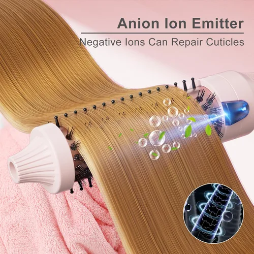Miniatura 2 de K&K Rizador de pelo iónico de turmalina de 1.25 pulgadas para rizos sueltos y de volumen, peinado térmico de cabello largo, doble voltaje Rosa