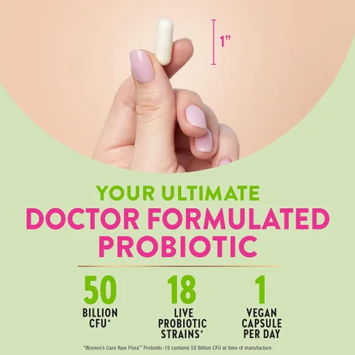 Miniatura 3 de Raw Flora Probióticos para mujeres 50 mil millones de UFC 33 cápsulas con arándano y D-manosa Suplemento vegano, sin OMG y sin gluten